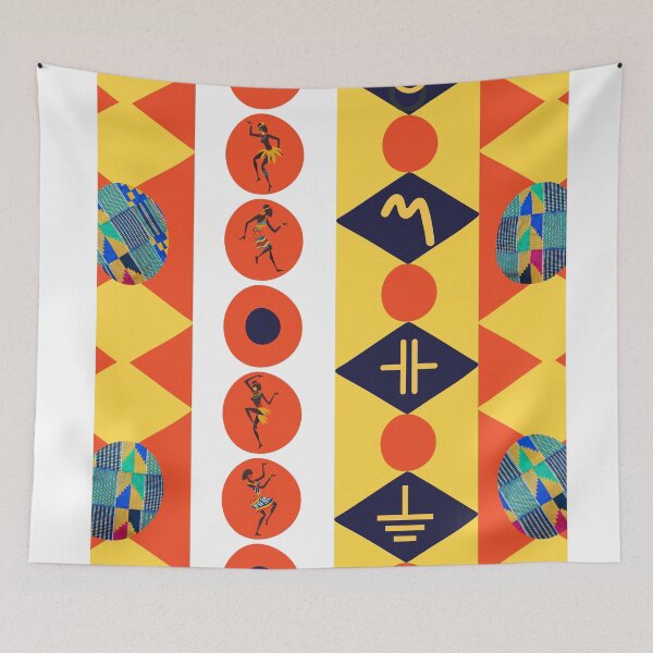 Item preview, Multi-Pattern African Dancers Boho-Aztec Kente Fabrics Aesthetics [#141] designed and sold by AfriStyleUK.