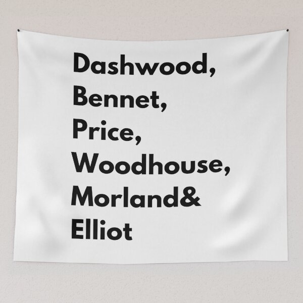 Item preview, Jane Austen Heroine's Last Name (Black) designed and sold by JustabitBookish.