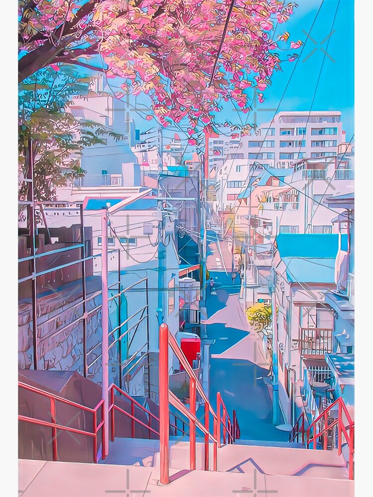 Aesthetic Anime Street - Sakura | Art Board Print