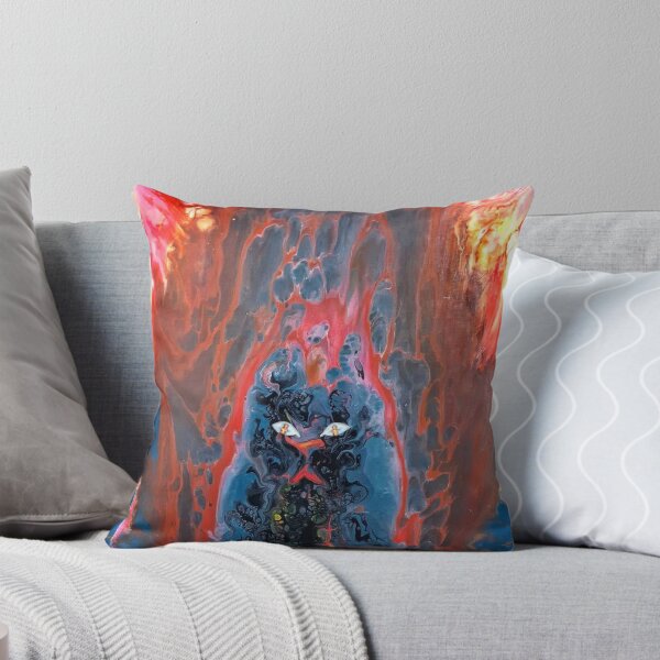 Item preview, abstract cat on fire background of Acrylic abstraction liquid acrylic print for clothes artwork by Martisha Sea designed and sold by MartishaSea.