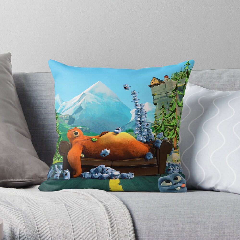 Grizzy and lemmings Tabodi Siesta time Throw Pillow