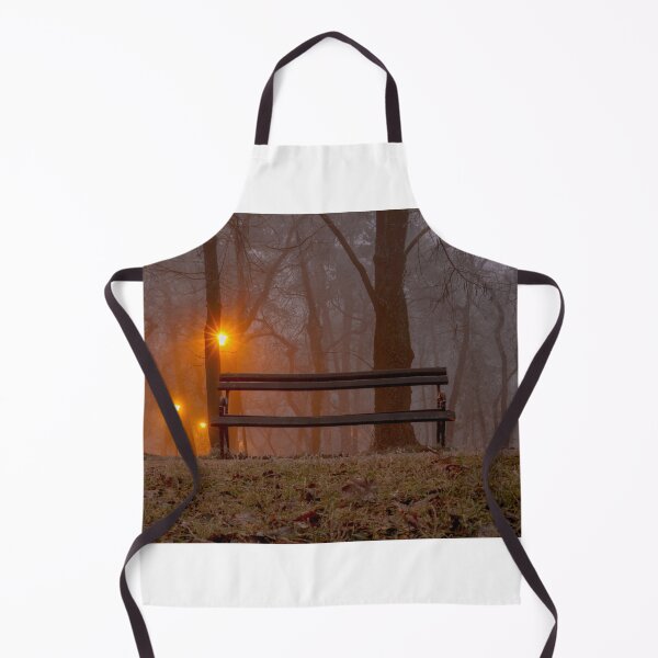 Item preview, Bench in foggy forrest park in Subotica, Serbia designed and sold by nikola993.
