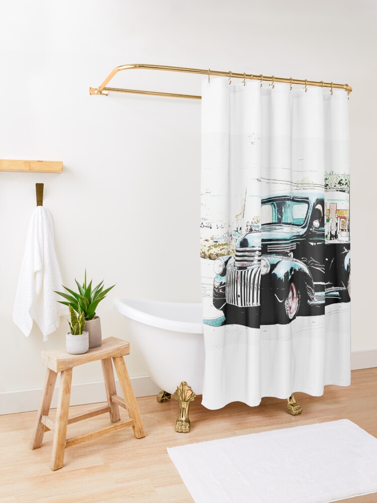 "Classic Chevy Pickup Truck" Shower Curtain for Sale by LandtoSeaHome