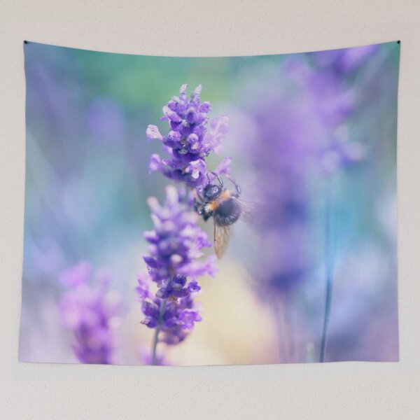 Item preview, Pretty little bee enjoying the lavender plant designed and sold by CyaniRose.