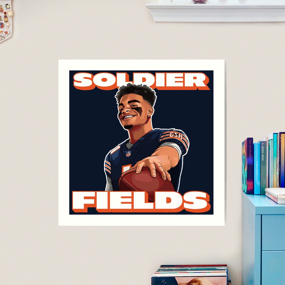 Soldier Fields, Justin Fields, Chicago Bears' Art Print for Sale by  be-claireful