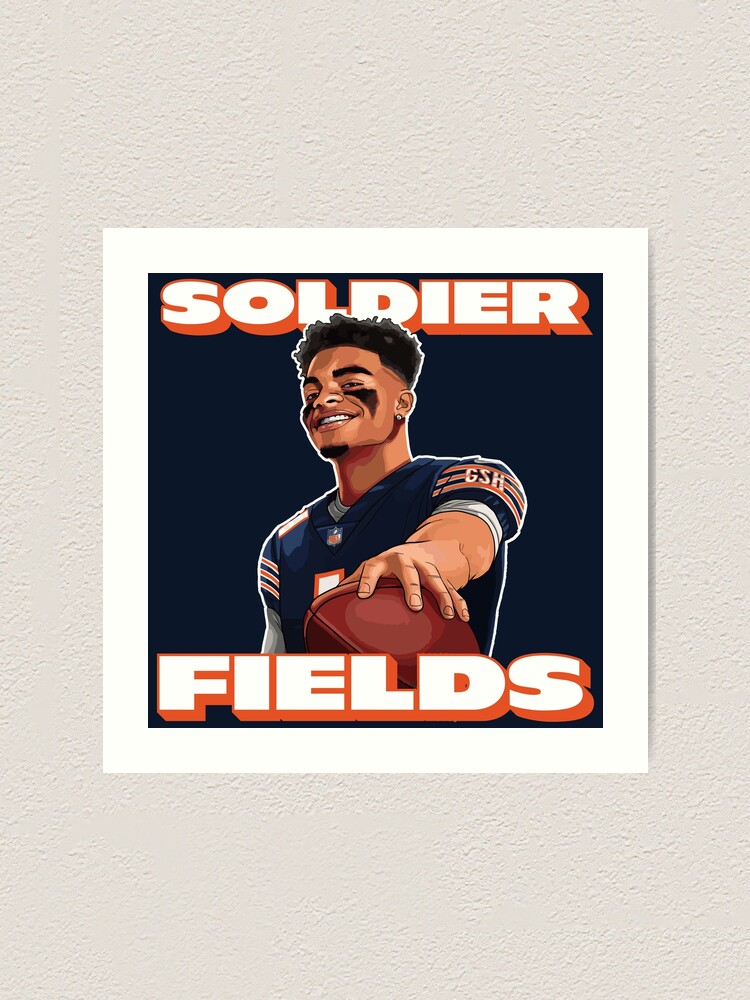 Soldier Fields, Justin Fields, Chicago Bears Art Print for Sale by  be-claireful