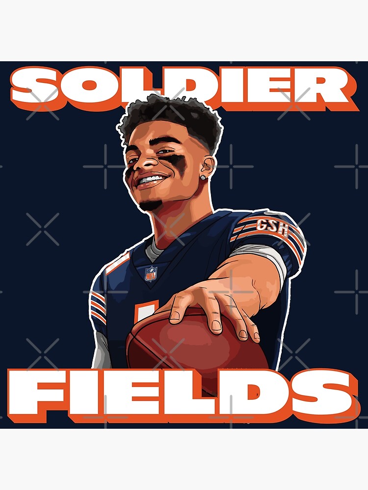 Soldier Fields, Justin Fields, Chicago Bears' Metal Print for Sale by  be-claireful