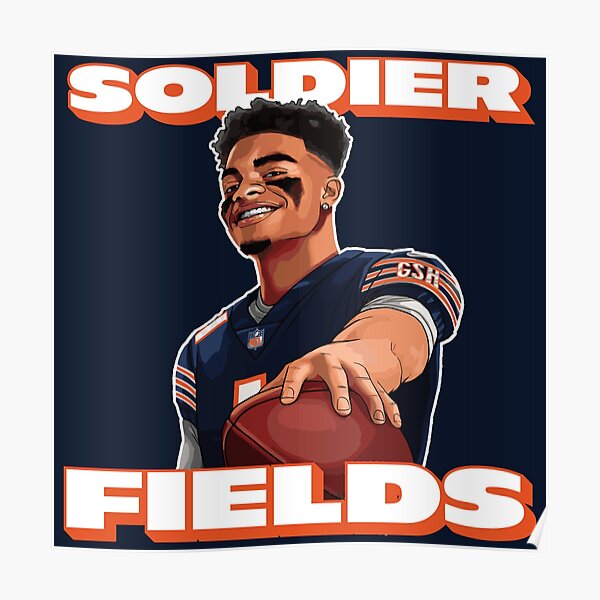 Justin Fields Chicago Poster Canvas Football Print Sports 