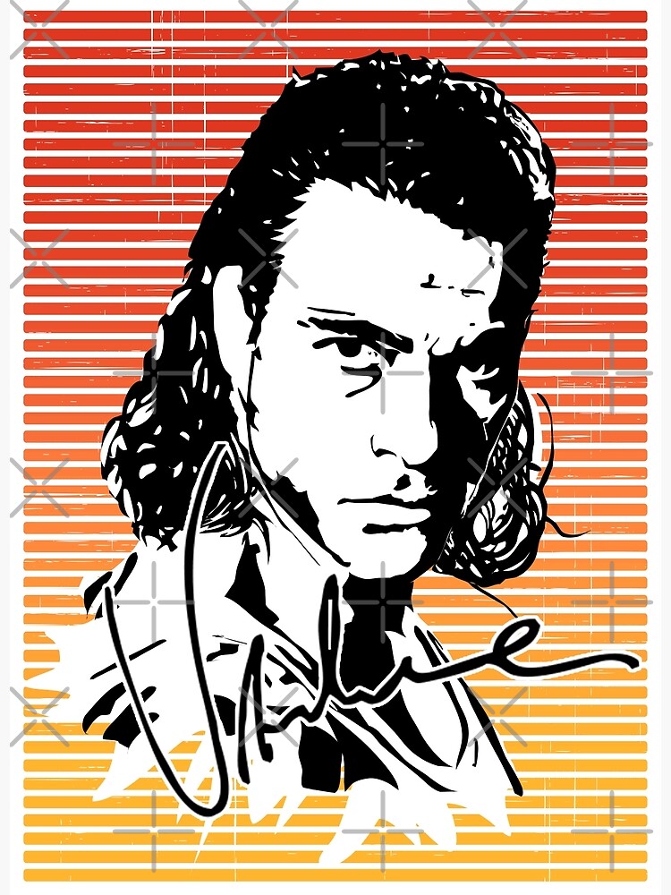 Jean-Claude Van Damme Ink Portrait Sunset Background Art Print for Sale by  SK22ART-DESIGN