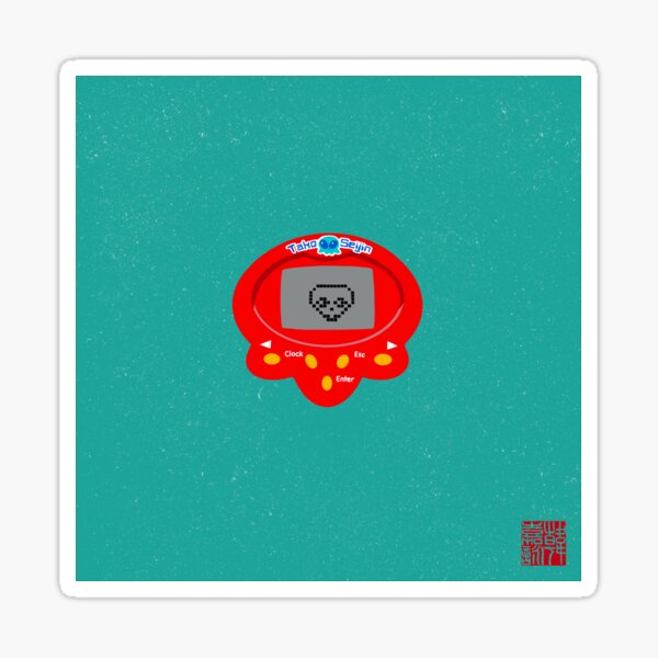 Nostalgic Dinkie Alien Tamagotchi Art Print by PockyParty Sticker