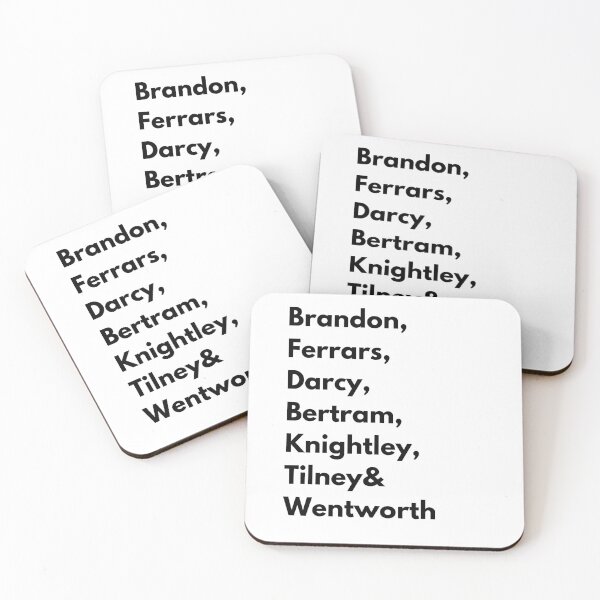 Item preview, Jane Austen Hero's Last Name (Black) designed and sold by JustabitBookish.