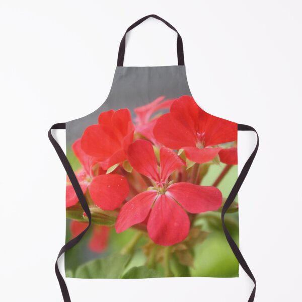 Item preview, Red Geranium Close Up Against Green and Grey designed and sold by taiche.
