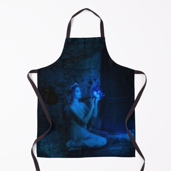 Item preview, Butterfly Lady Discovering Beautiful Blue Glowing Butterflies designed and sold by david parry.