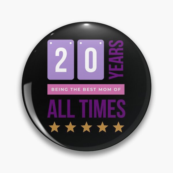 Item preview, 20 years being the best mom of all times in Black- Purple designed and sold by ForeverInColors.