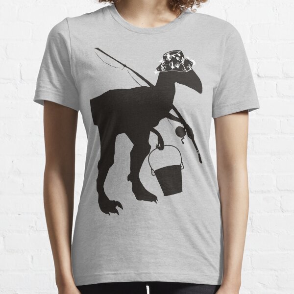Funny fly fishing dinosaur Essential T-Shirt