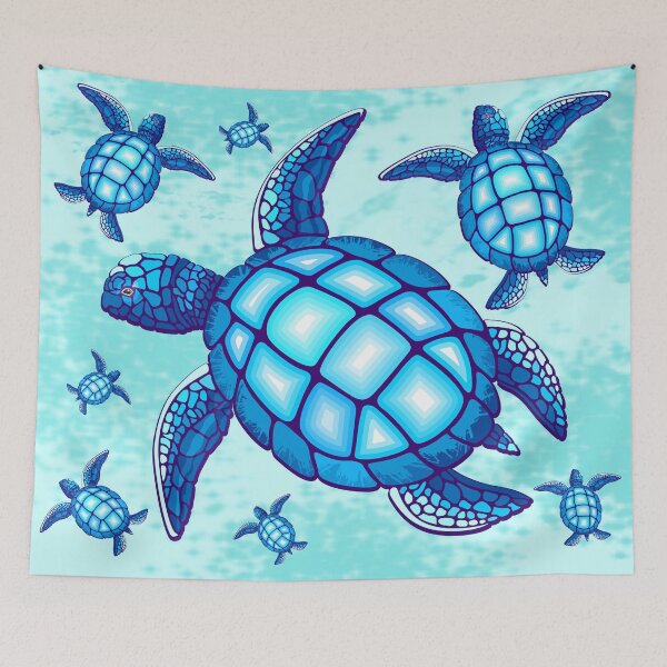 Item preview, Sea Turtle Blue and Turquoise designed and sold by BluedarkArt.