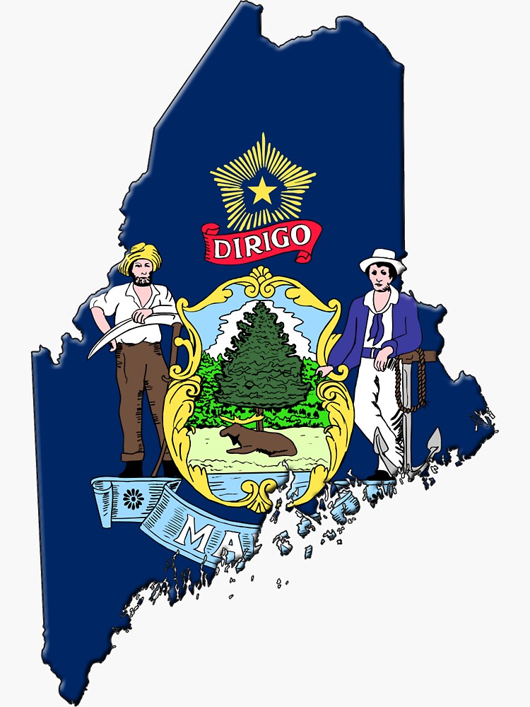 maine-state-flag-outline-sticker-by-davedinho-redbubble