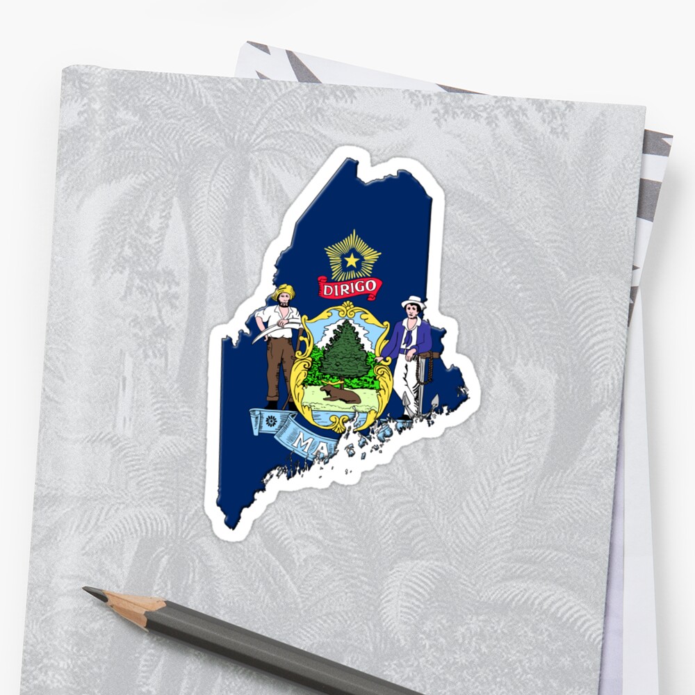 maine-state-flag-outline-sticker-by-davedinho-redbubble