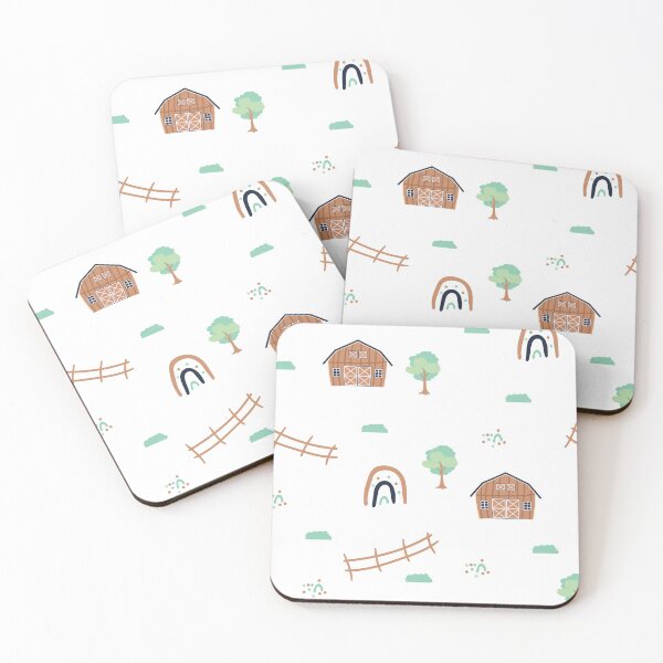 Item preview, Brown farm barn, tree, rainbow designed and sold by essskina.
