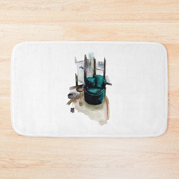 Item preview, Watercolor interior sketch with green armchair and modern tables designed and sold by xeniialunina.