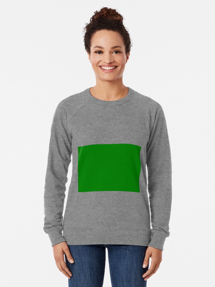 Alternate view of Solid Green Color Lightweight Sweatshirt