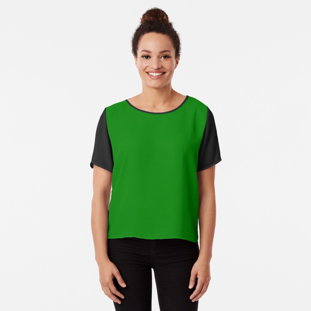 Solid Green Color Chiffon Top