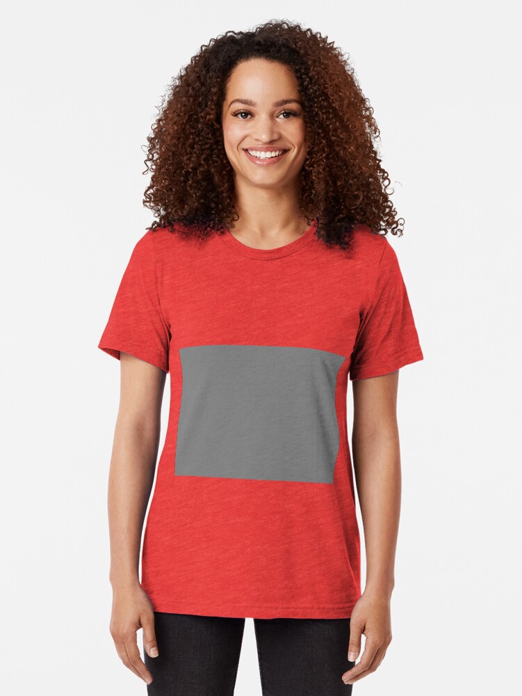Alternate view of Solid Dark Gray Color Tri-blend T-Shirt