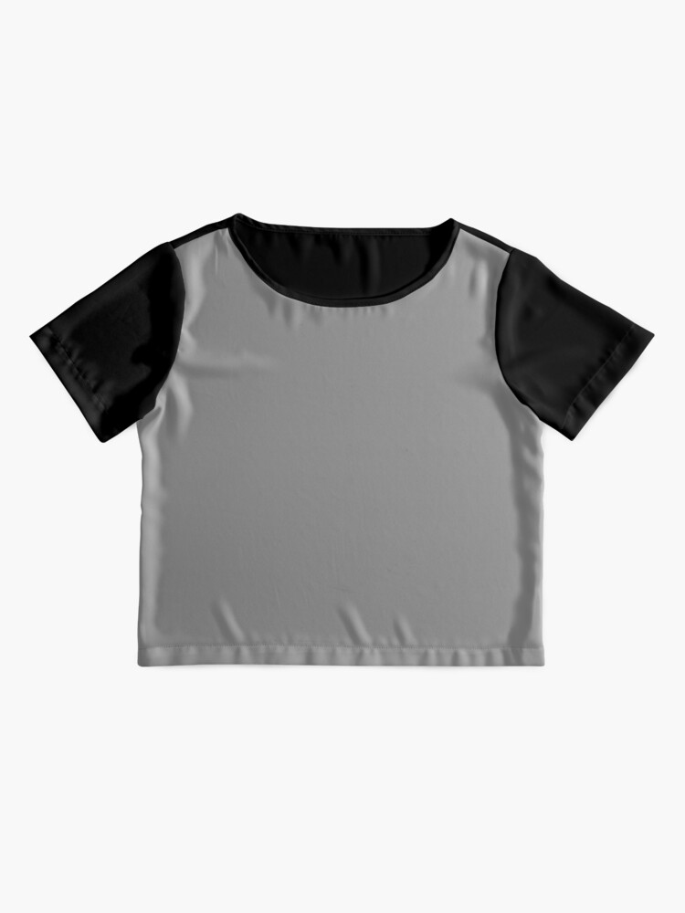 Alternate view of Solid Dark Gray Color Chiffon Top