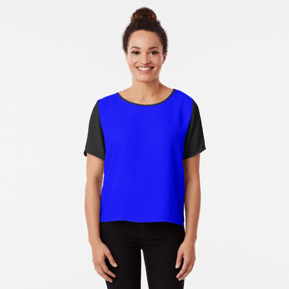 Solid Blue Color Chiffon Top
