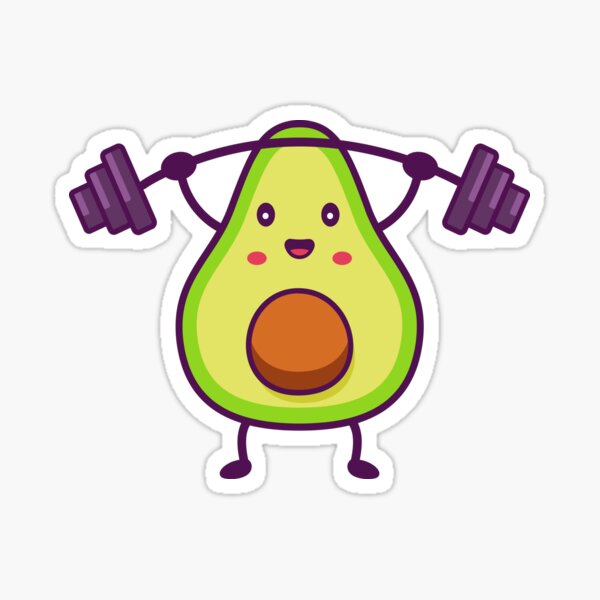 Weightlifting Avocado Sticker
