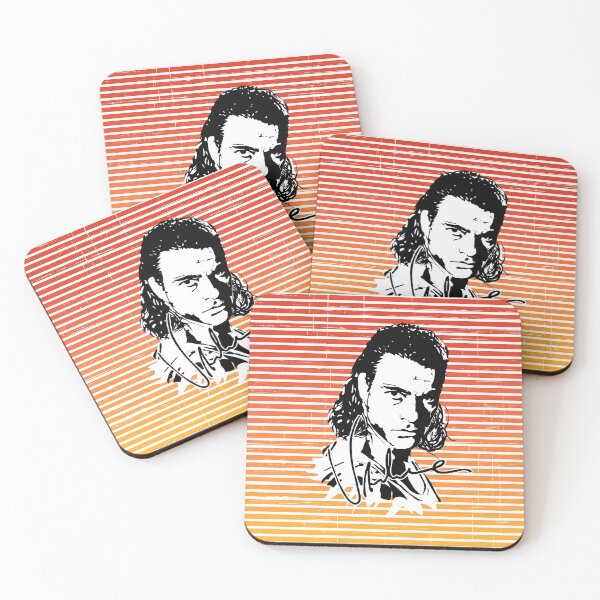 Item preview, Jean-Claude Van Damme Ink Portrait Sunset Background designed and sold by SK22ART-DESIGN.