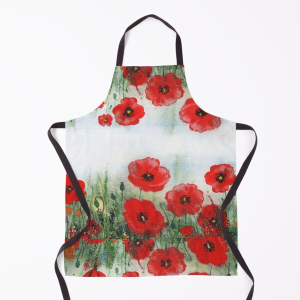 Item preview, Red Poppies Watercolor Pattern Beautiful Field Of Wildflowers designed and sold by Irina Sztukowski.