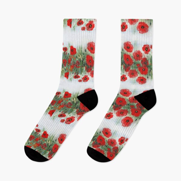 Item preview, Red Poppies Watercolor Pattern Beautiful Field Of Wildflowers  designed and sold by Irina Sztukowski.