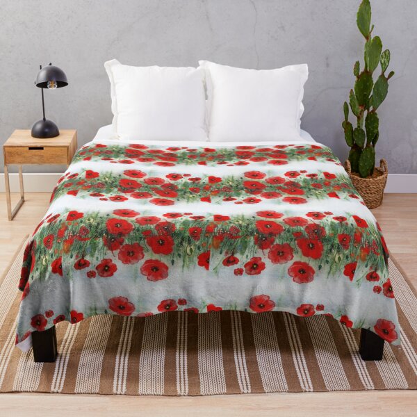Item preview, Red Poppies Watercolor Pattern Beautiful Field Of Wildflowers  designed and sold by Irina Sztukowski.