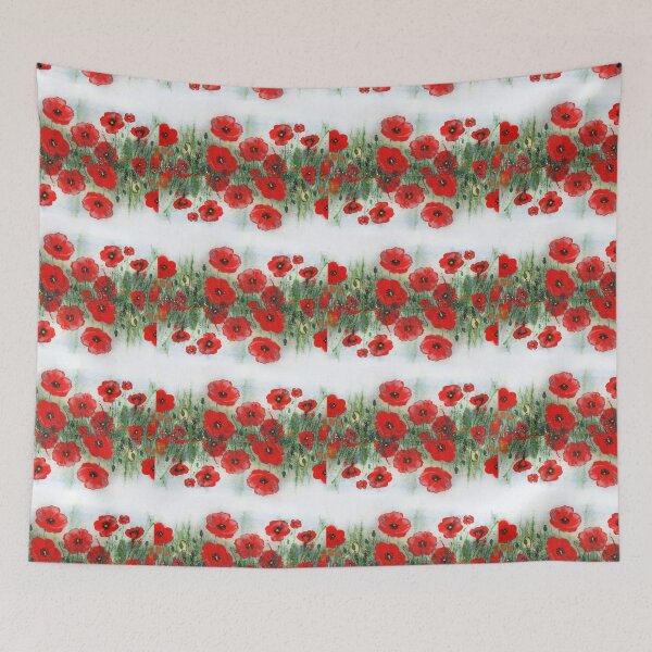 Item preview, Red Poppies Watercolor Pattern Beautiful Field Of Wildflowers  designed and sold by Irina Sztukowski.