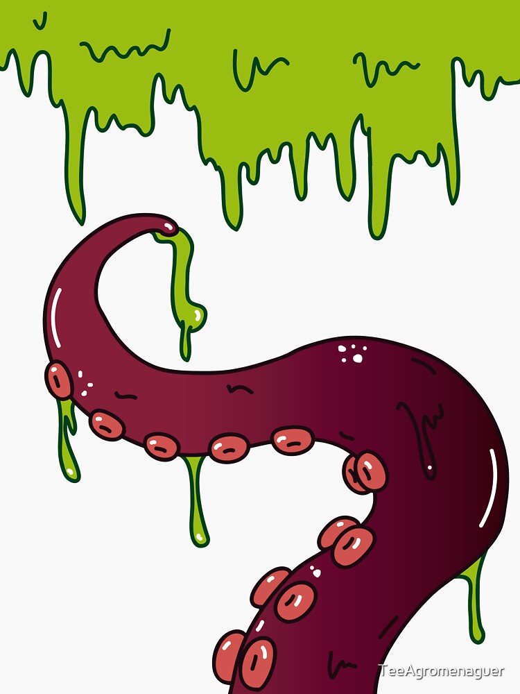 Tentacle And Slime Sticker For Sale By Teeagromenaguer Redbubble