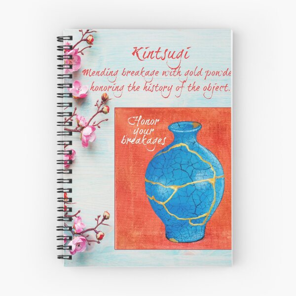 Item preview, Kintsugi Blue Jar with message designed and sold by JessCarol-Art.