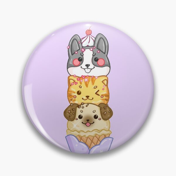 Item preview, Animal Ice-cream - Dog and Cat Sticker designed and sold by Mushiimoo.