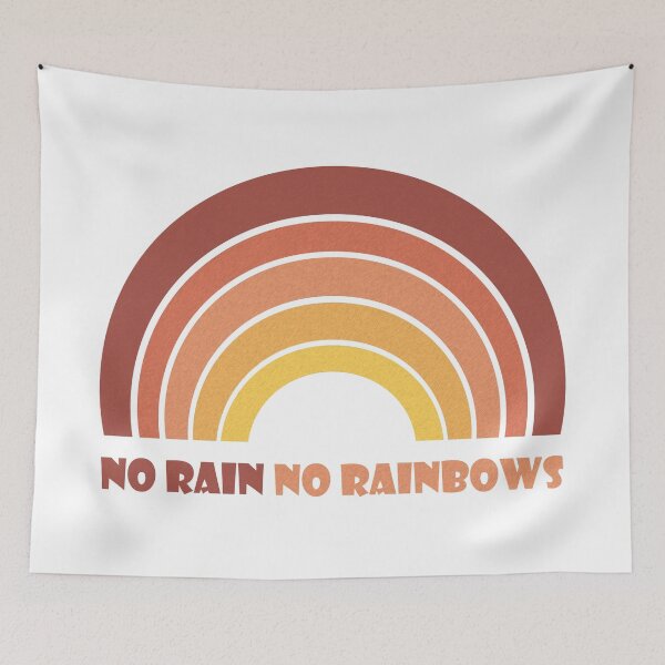 Item preview, No Rain No Rainbows Uplifting 70's Retro Desing designed and sold by CynthiaGraphics.