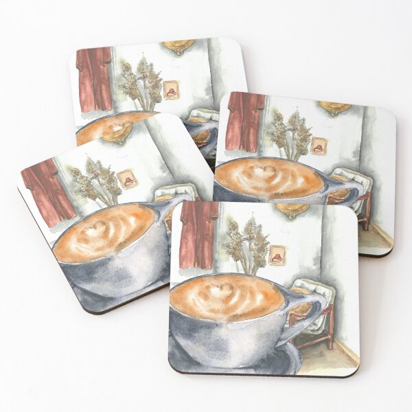 Item preview, Collage de bosquejo acuarela interior eco con café designed and sold by xeniialunina.