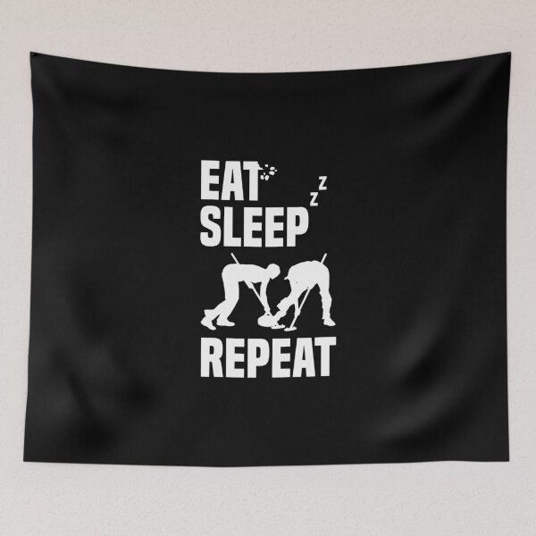 Item preview, Comer Dormir Curling Repetir Curler Piedra de curling Juego de curling designed and sold by Nessshirts.