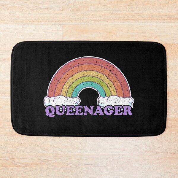 Item preview, Queenager Retro Rainbow and Clouds designed and sold by Kawaiindoodle.