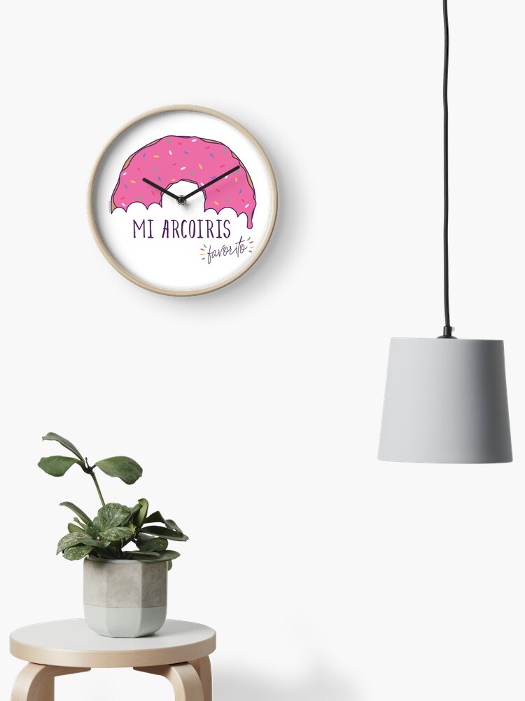 Imagen 2 de 4, Reloj con la obra Mi arcoiris favorito - fondos claros, diseñada y vendida por Nutricienta.
