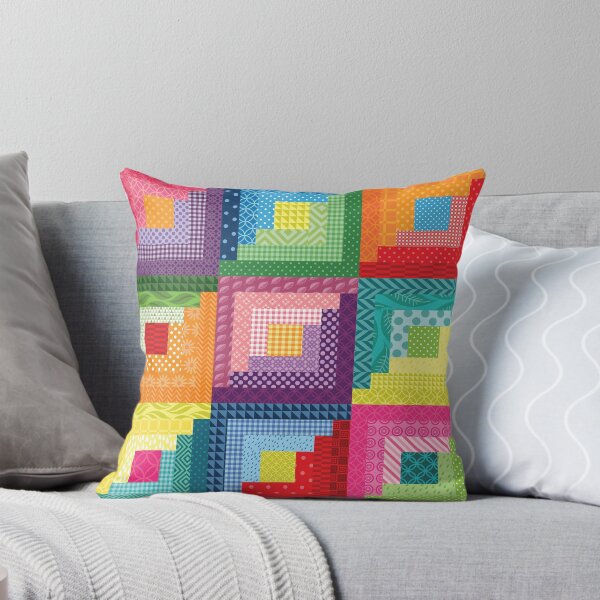 Aperçu de l'œuvre Modèle de patchwork de cabane en rondins créée et vendue par LucieLemonade.