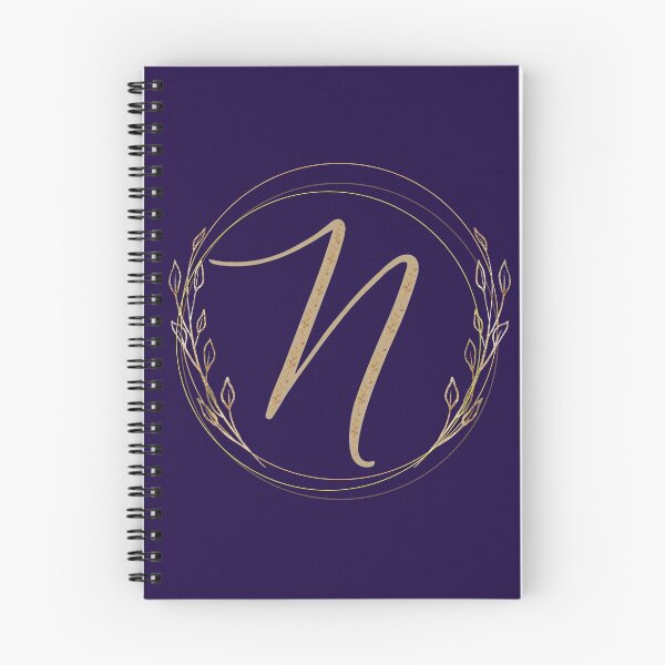 Item preview, Letter N - Gold leaves on blue background designed and sold by Rionda.