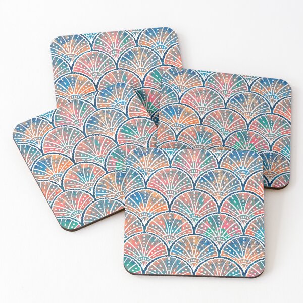Item preview, Color Burst Boho Seashells Pattern designed and sold by DeKoro.
