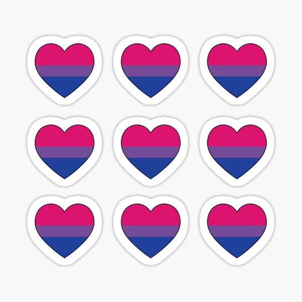 Bisexual Hearts flags Stickers pack Sticker