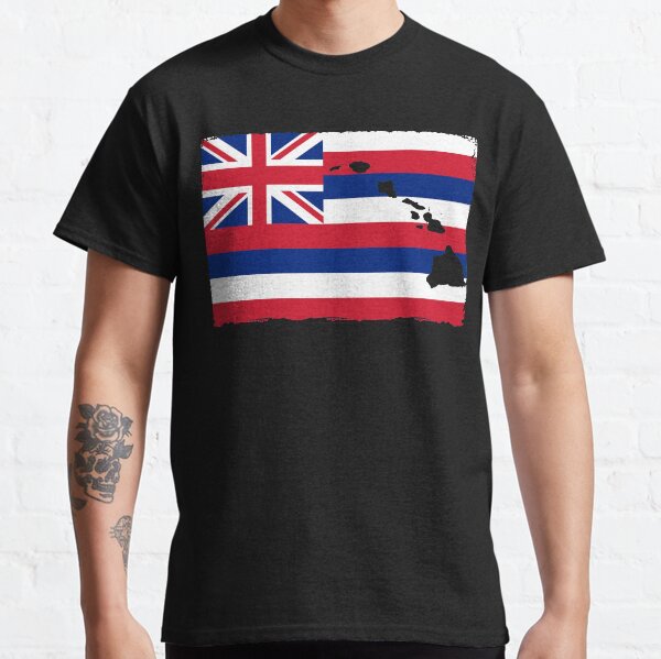Hawai'i Flag with the Hawaiian Islands by Hawaii Nei All Day Classic T-Shirt