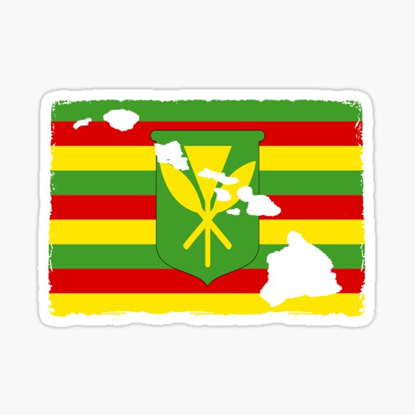 Hawai'i Kanaka Maoli Flag with the Hawaiian Islands by Hawaii Nei All Day Sticker