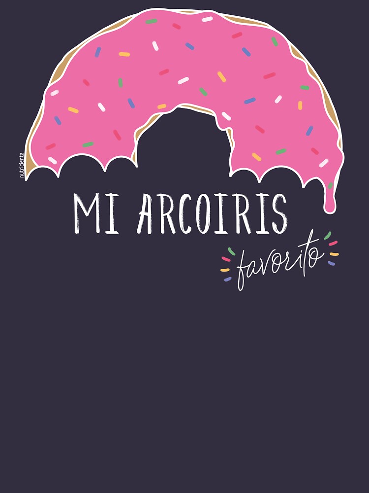 Imagen 3 de 3, Camiseta entallada de cuello ancho con la obra Mi arcoiris favorito - fondos oscuros, diseñada y vendida por Nutricienta.
